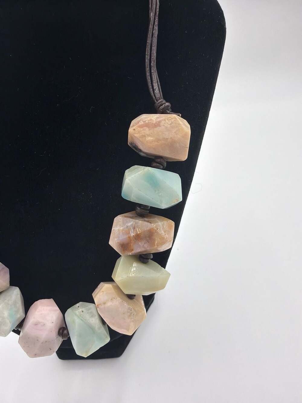 House of Baulch Chunky Faceted Pastel Gemstone Necklace Sterling Silver 925 - Picture 4 of 6